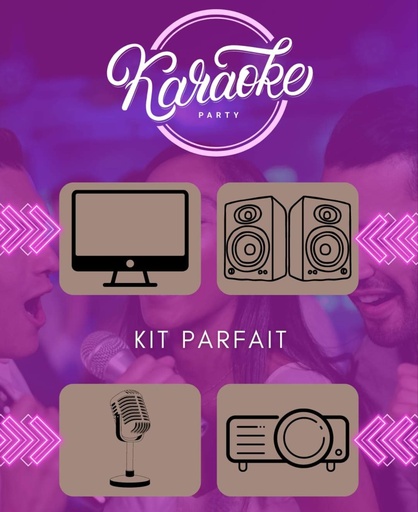 kit Karaoké ( vidéo projecteur 4k - écran 3m diagonale - 2 micro sans fil et 2 enceintes sur batterie ou secteur) système liaison sans fil entre le pc et le vidéo projecteur jusqu'à 25m.  caution de 250 €  